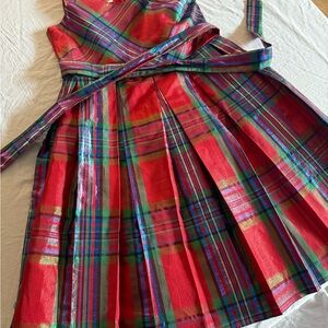 Red Plaid Fit-and-Flare Dress